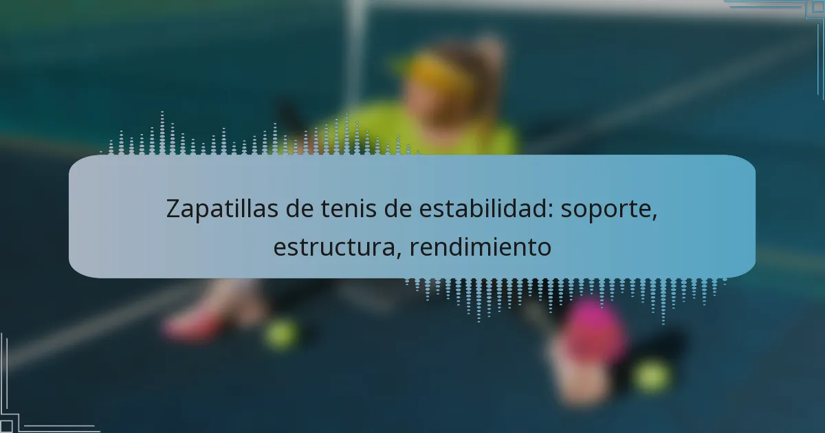 Zapatillas de tenis de estabilidad: soporte, estructura, rendimiento
