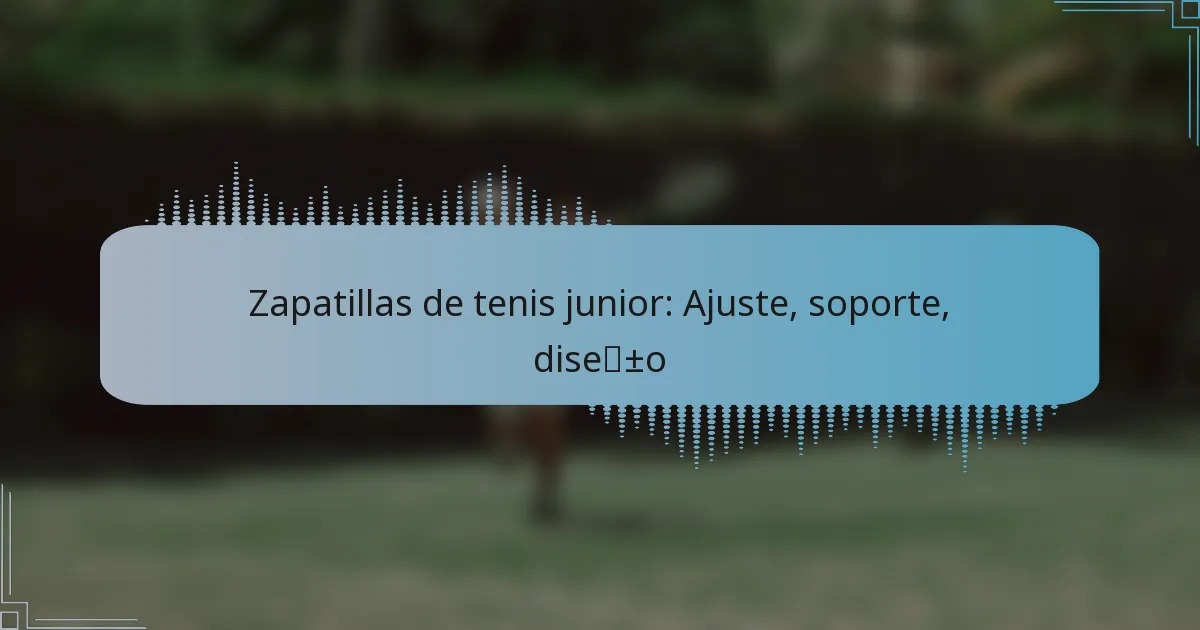 Zapatillas de tenis junior: Ajuste, soporte, diseño