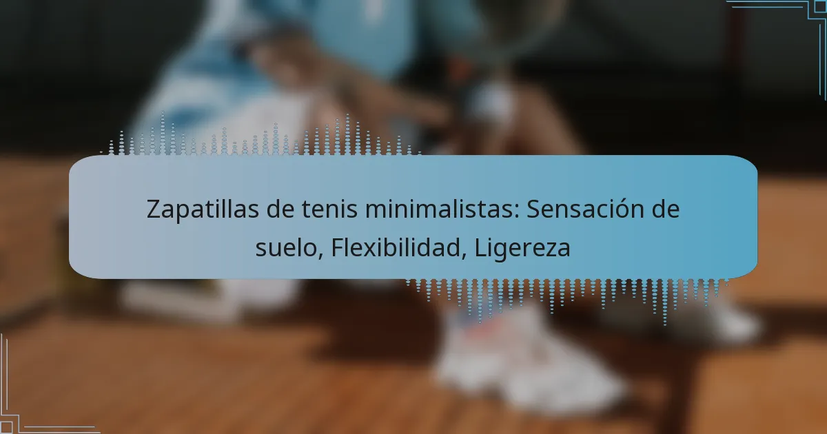 Zapatillas de tenis minimalistas: Sensación de suelo, Flexibilidad, Ligereza